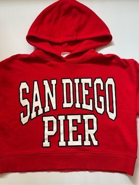 Zara Kids San Diego Pier Hoodie Red Sweatshirt Girls Size 11-12